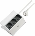 Klembare stekkerdoos 3-voudig 3m h05vv-f 3g1,5 wit antraciet