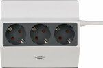 Klembare stekkerdoos 3-voudig 3m h05vv-f 3g1,5 wit antraciet