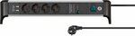 60.000a overspanningsbeveiligings contactdoosstrip met usb-laadfunctie 4-voudig 1,8m h05vv-f 3g1.5