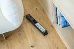 Stekkerdoos 6-voudig zwart lichtgrijs 3m h05vv-f 3g1,5 2 x permanente, 4 x schakelbare