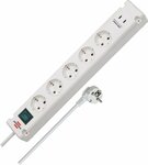 Stekkerdoos met 2 usb c-laadcontactdozen 5-voudig wit 3m h05vv-f3g1.5