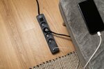 Stekkerdoos met 2 usb c-laadcontactdozen 4 contactdozen zwart 1,5m h05vv-f3g1,5