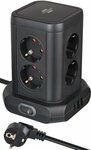 Stekkertoren 8-weg met 2x usb a, 1x usb c power delivery zwart 2m h05vv-f3g1.5