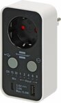 Digitale afteltimer met USB A en USB C wit zwart