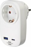 Stopcontactadapter met USB C Power Delivery 20W, 1x USB A 18W Wit