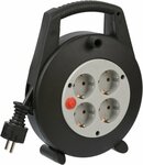 kabelhaspel 4-voudig zwart lichtgrijs 5m H05VV-F 3G1,5