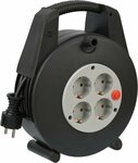 kabelhaspel 4-voudig zwart lichtgrijs 15m H05VV-F 3G1,5