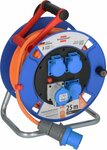 Garant CEE IP44 camping maritieme kabelhaspel 25m H07RN-F 3G2.5, 1xCEE230V 16A, 3x veiligheidscontactdozen