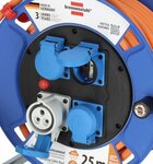 Garant CEE IP44 camping maritieme kabelhaspel 25m H07RN-F 3G2.5, 1xCEE230V 16A, 3x veiligheidscontactdozen