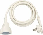 Kwaliteits kunststof verlengsnoer met platte stekker 2m H05VV-F3G1,5 wit