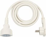 Kwaliteits kunststof verlengsnoer met platte stekker 3m H05VV-F3G1,5 wit