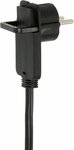 Kwaliteits kunststof verlengsnoer met platte stekker 10m H05VV-F3G1,5 zwart