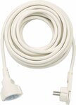 Kwaliteits kunststof verlengsnoer met platte stekker 10m H05VV-F3G1,5 wit