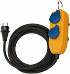 Bouwplaatsen-kabel IP54 met contactdozenblok 5m zwart H07RN-F 3G1,5