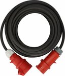 verlengkabel IP44 met faseomvormer 25m zwart H07RN-F 5G4,0 CEE 400V 32A