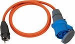 Adapterkabel camping maritime IP44 1,5m oranje H07RN-F 3G2,5 Beveiligingsstekker, CEE-koppeling 230V 16A