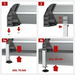 Tafelklemmen met vergrendelingsschroeven voor Alu-Office-Line stekkerdozen