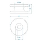 Touwhaak rond pvc diameter 30 x 15 mm