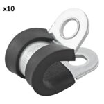 Kabelklem 8 mm met rubber bescherming x10 stuks
