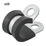 Kabelklem 10 mm met rubber bescherming x10 stuks