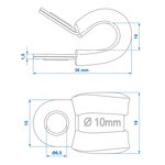 Kabelklem 10 mm met rubber bescherming x10 stuks