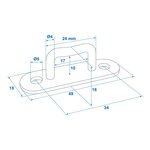 Zeiloog rechthoekig 24mm