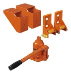 Hydraulische caravankrik met waterpas voor dubbelas