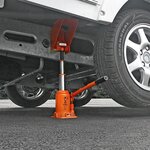 Hydraulische caravankrik met waterpas voor dubbelas