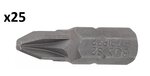 Bit lengte 25 mm 6,3 mm (1/4) buitenzeskant kruiskop PZ2 x25 stuks