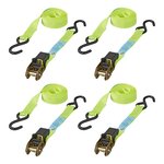 Spanband met ratel + 2 haken 5 meter - set van 4 stuks
