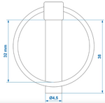 Borgpen 4,5mm met ring x10 stuks