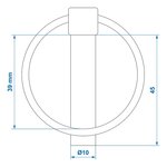 Borgpen 10mm met ring x10 stuks