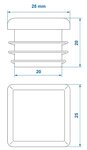 Inslagdop 25x25mm x10 stuks