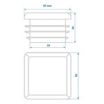 Inslagdop 30x30mm x10 stuks