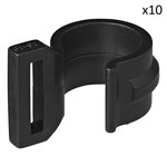 Tentclip voor tentstok 20-25mm met sleuf zwart x10 stuks
