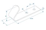 Haak schroefbaar metaal 72 x 21 x 2 mm x5 stuks
