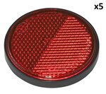 Reflector rood 58mm zelfklevend met grondplaat x5 stuks