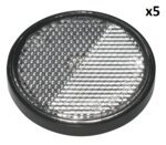 Reflector wit 58mm zelfklevend met grondplaat x5 stuks