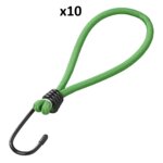 Haak metaal met elastische lus voor aanhangernet/tent/zeil x10 stuks