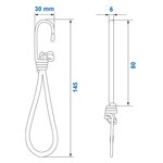 Haak metaal met elastische lus voor aanhangernet/tent/zeil x10 stuks