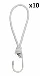 Tentspanner elastisch wit met haak x10 stuks