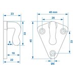 Touwhaak metaal 40x45mm x10 stuks