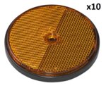 Reflector oranje 80mm schroefbevestiging x10 stuks