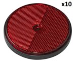 Reflector rood 80mm schroefbevestiging x10 stuks