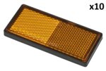 Reflector oranje 85x39mm zelfklevend met grondplaat x10 stuks