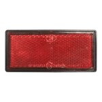 Reflector rood 85x39mm zelfklevend met grondplaat x10 stuks