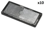 Reflector wit 85x39mm zelfklevend met grondplaat x10 stuks