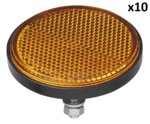 Reflector oranje 60mm met bout 5mm x10 stuks