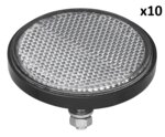 Reflector wit 60mm met bout 5mm x10 stuks