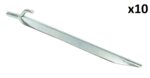 Tentharing 25cm metaal met haak x10 stuks